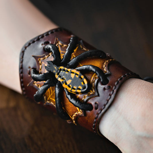 Spider bracelet leather pattern PDF